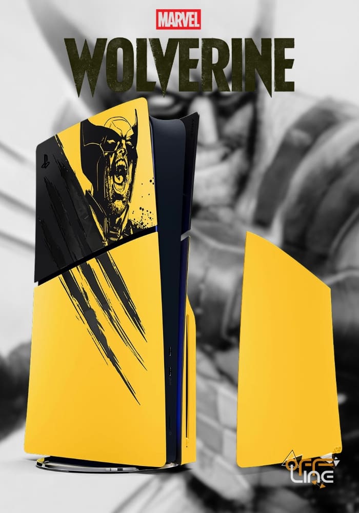 Kryt na konzoli PlayStation 5 - Marvels Wolverine Battle Yellow Limited Edition | PS5