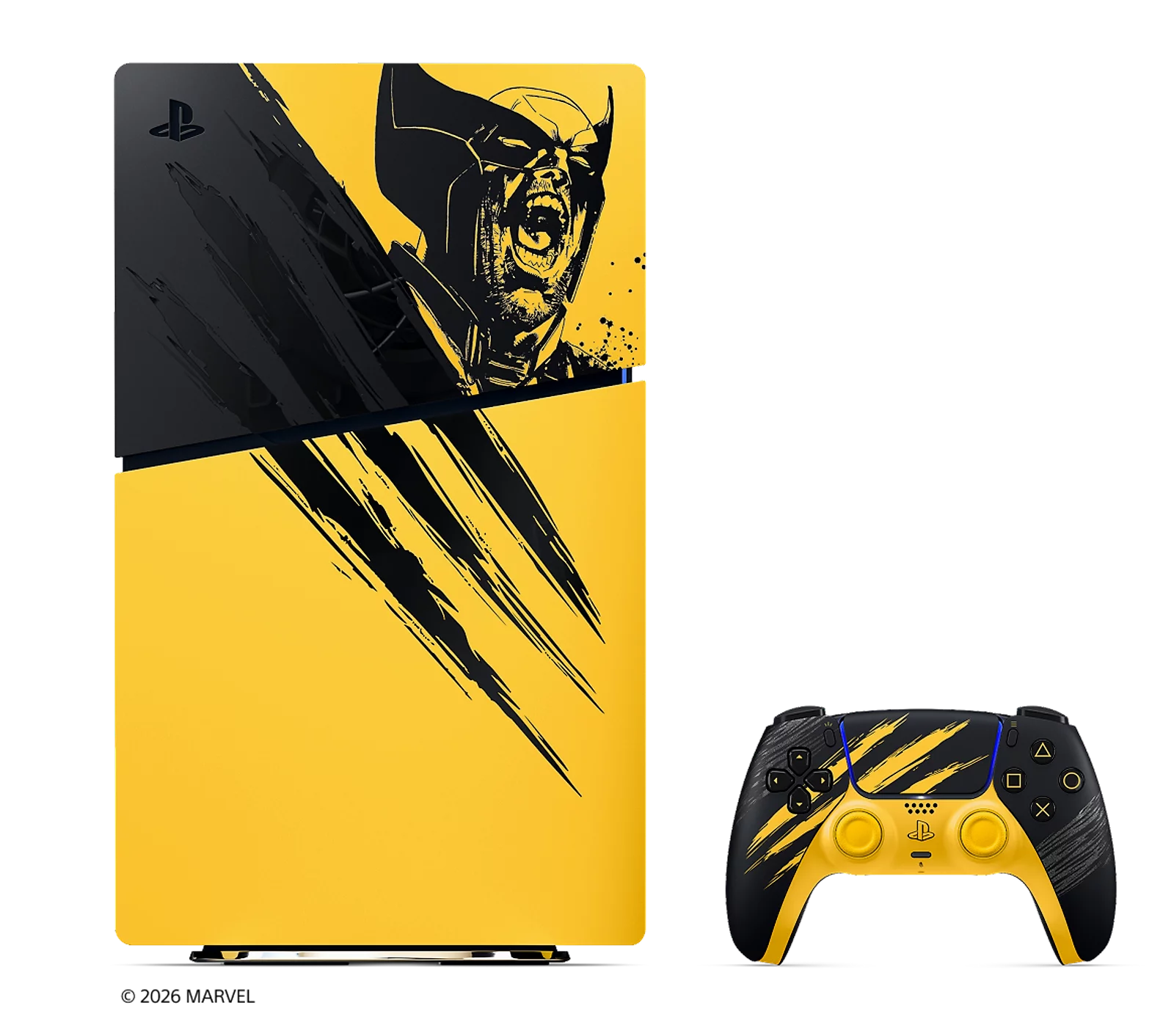 Kryt na konzoli PlayStation 5 - Marvels Wolverine Battle Yellow Limited Edition | PS5