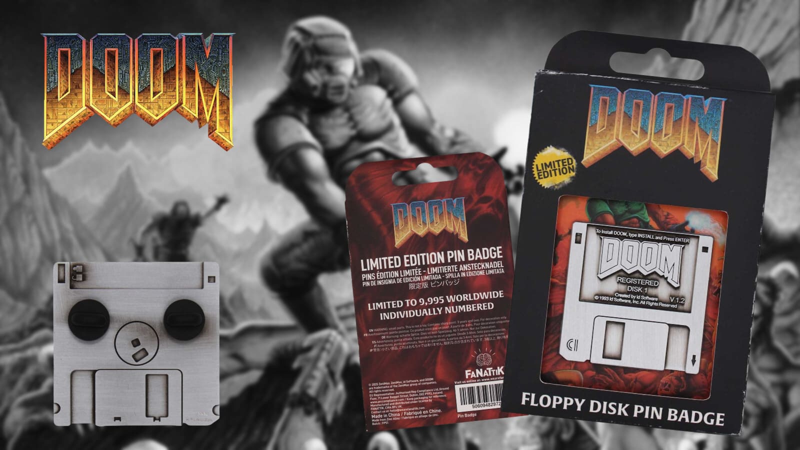 DOOM - Replica Floppy Disc 1:1 Odznak