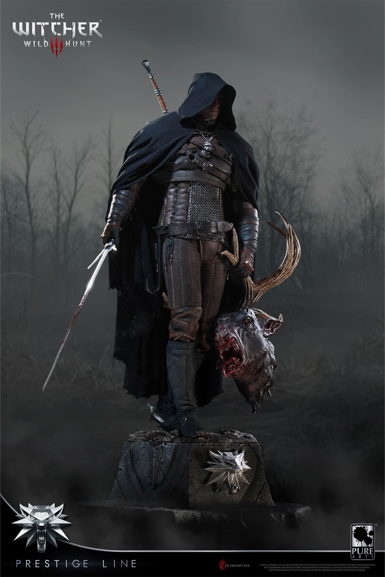 Zaklínač 3: Wild Hunt - Geralt of Rivia 1:2 scale statue