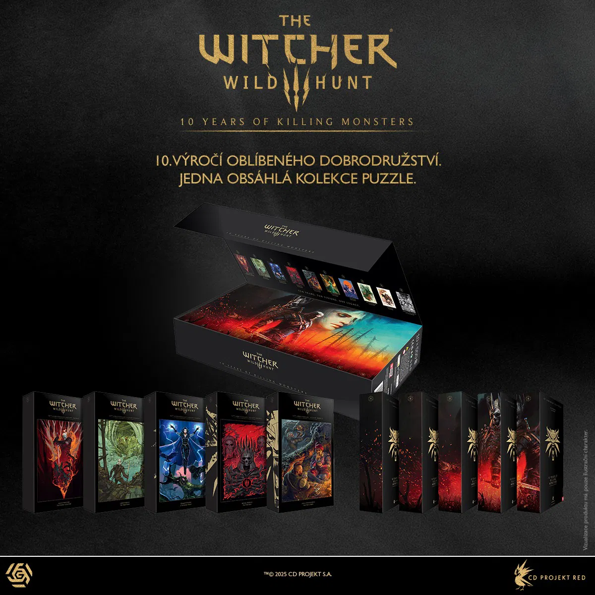 Zaklínač 3 Divoký hon - The Witcher 10th Anniversary Puzzle Collection