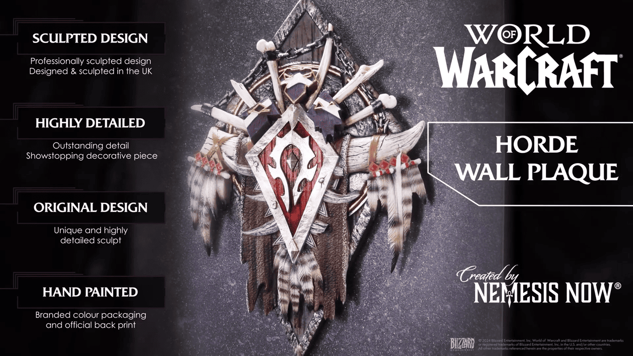 World of WarCraft - Plaketa na Zeď "Horde" [Nemesis Now]