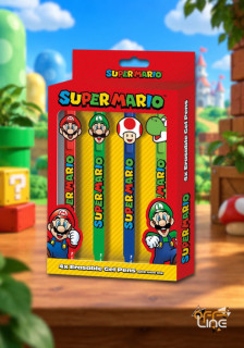 Super Mario - Školní Potřeby 4x Gelové Pero [vymazatelné]