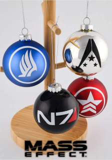 Mass Effect - skleněné vánoční ozdoby