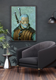 Zaklínač - Litografie "Geralt van Gogha Art"